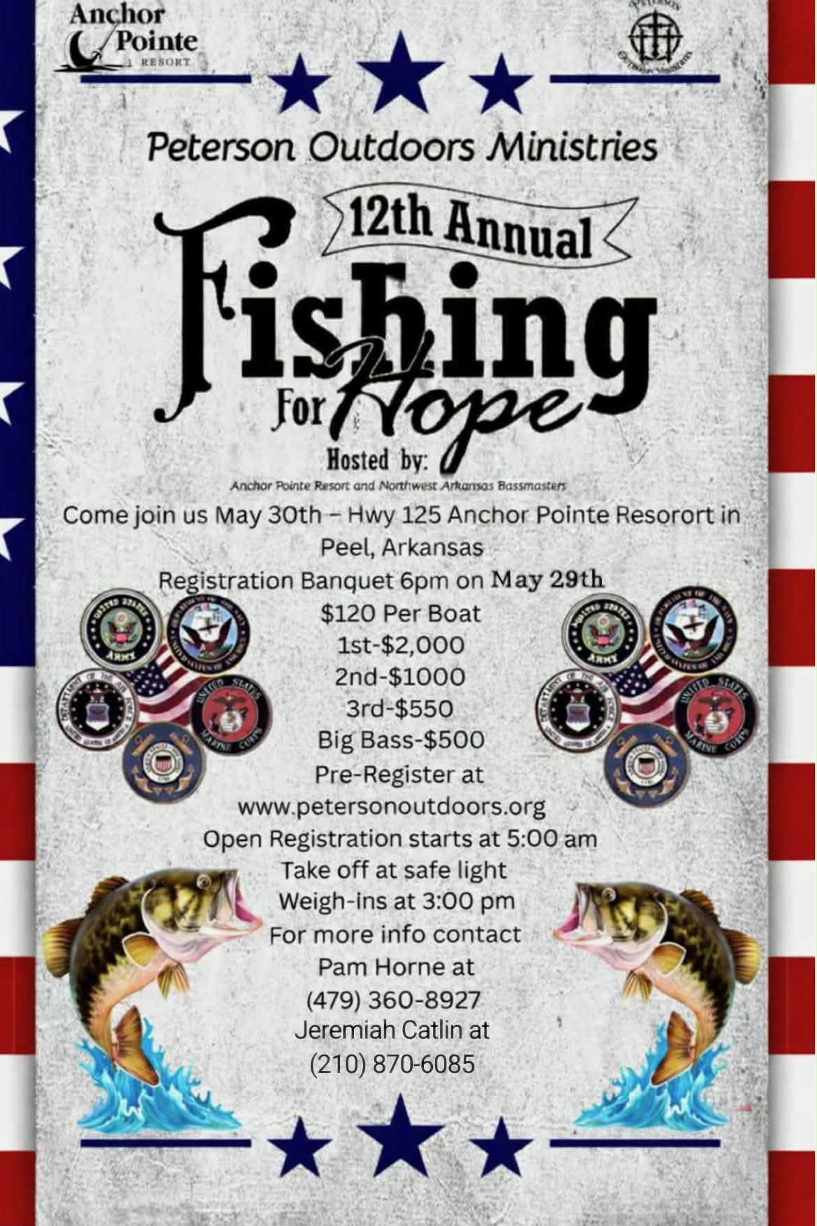 30th Fishing For Hope Bass Tournament at Anchor Pointe Resort Bull Shoals Lake